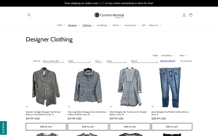 /collections/designer-clothing — Clothes Mentor Littleton, CO