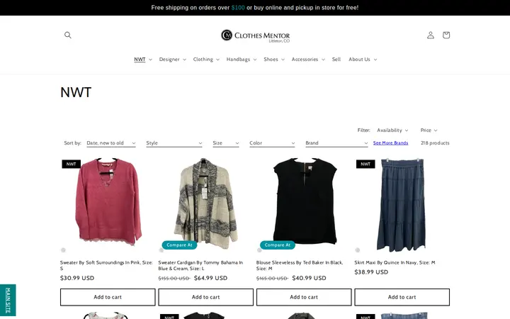 /collections/nwt — Clothes Mentor Littleton, CO
