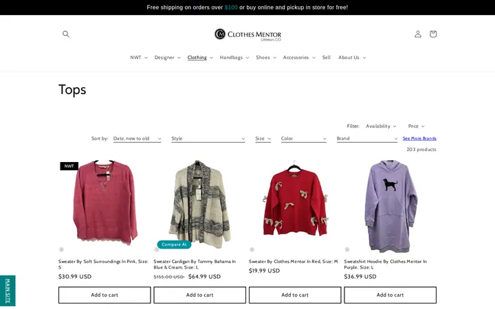 /collections/tops — Clothes Mentor Littleton, CO