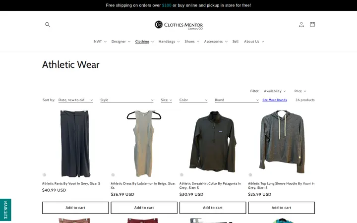 /collections/athletic-wear — Clothes Mentor Littleton, CO