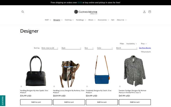 /collections/designer — Clothes Mentor Littleton, CO