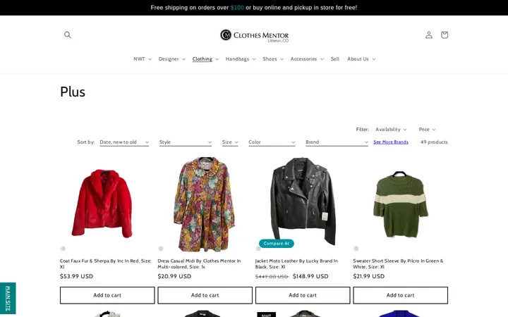 /collections/plus — Clothes Mentor Littleton, CO