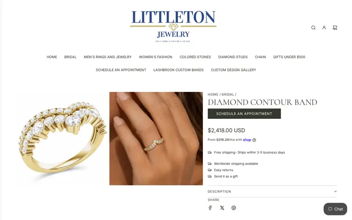/collections/bridal/products/diamond-contour-band — Littleton Jewelry