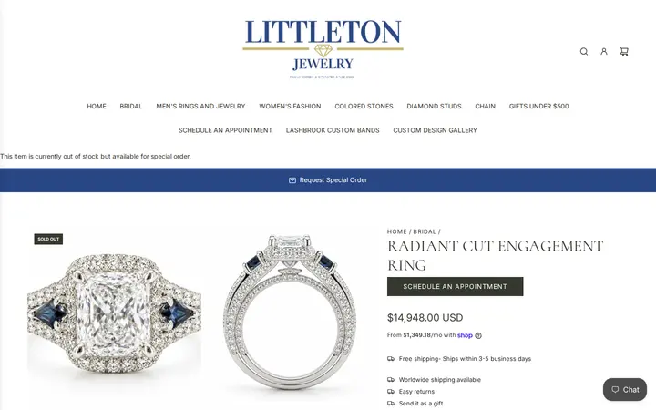 /collections/bridal/products/radiant-cut-engagement-ring — Littleton Jewelry