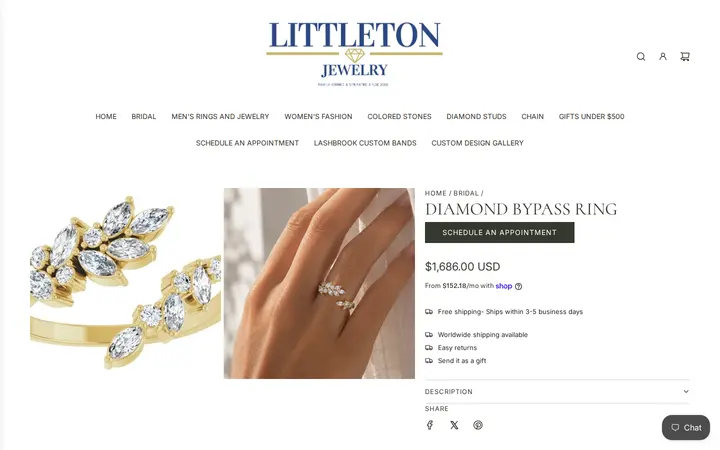/collections/bridal/products/diamond-bypass-ring — Littleton Jewelry