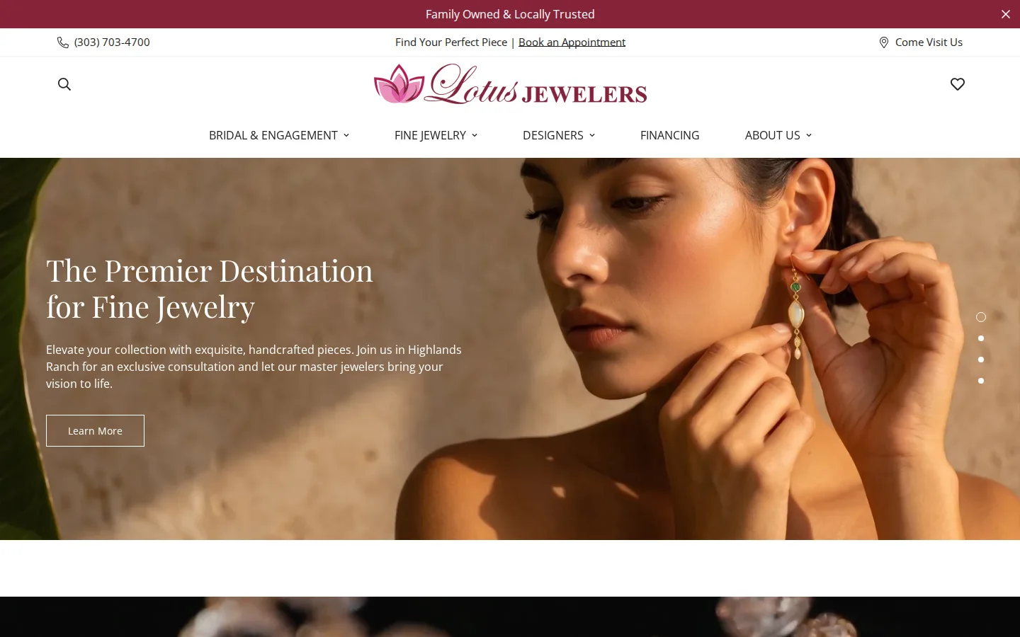 Captured website of Lotus Jewelers Inc