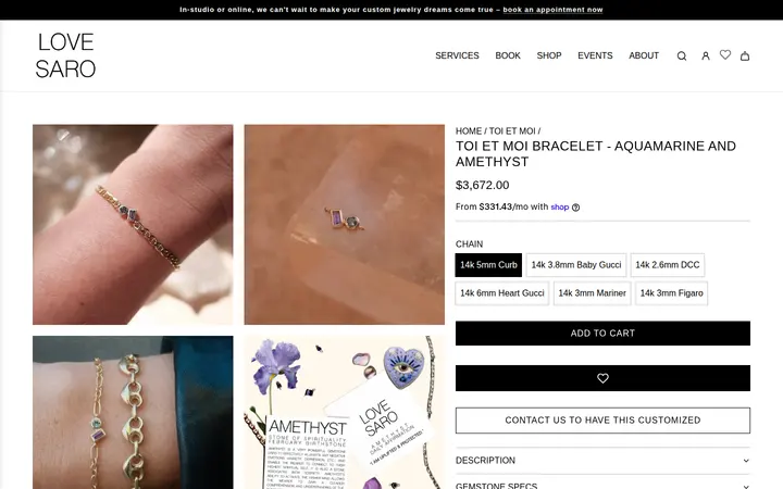 /collections/toi-et-moi-gemstone-charm-jewelry/products/aquamarine-and-amethyst — LOVE SARO - Custom Permanent Jewelry & Beyond