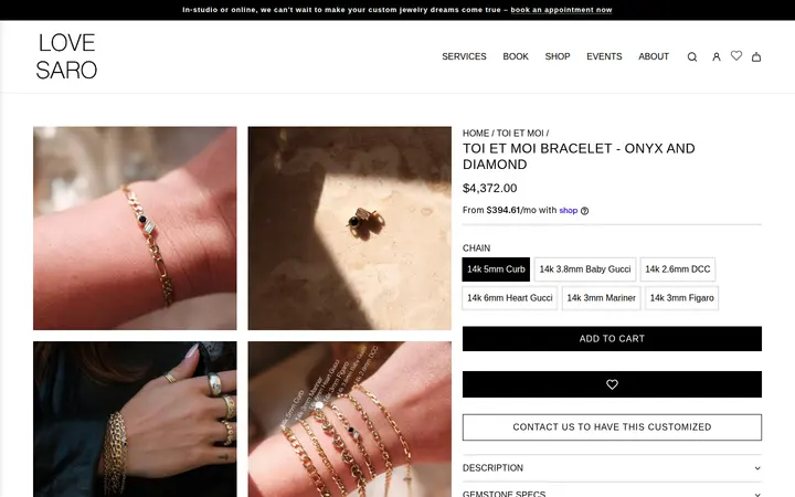 /collections/toi-et-moi-gemstone-charm-jewelry/products/onyx-and-diamond — LOVE SARO - Custom Permanent Jewelry & Beyond