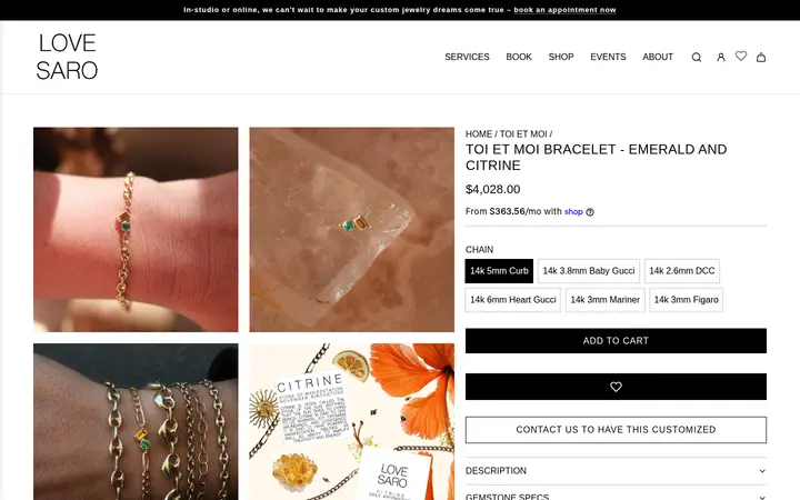 /collections/toi-et-moi-gemstone-charm-jewelry/products/emerald-and-citrine — LOVE SARO - Custom Permanent Jewelry & Beyond