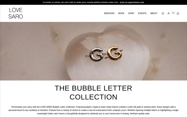 /collections/the-bubble-letter-collection — LOVE SARO - Custom Permanent Jewelry & Beyond