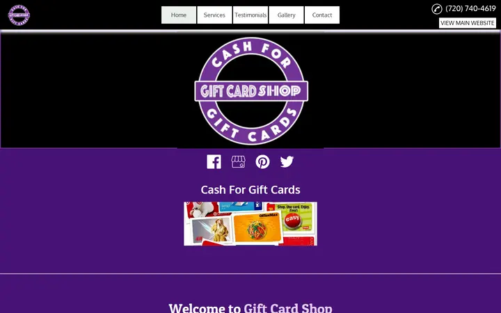 Website of Gift Card Shop