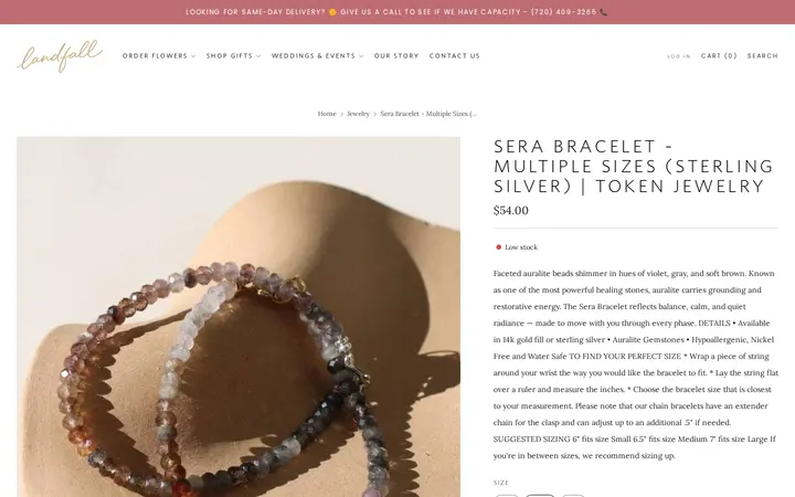 /collections/jewelry/products/token-jewelry-sera-bracelet-sterling-silver-6-5 — Landfall Floral Co. | Denver Florist