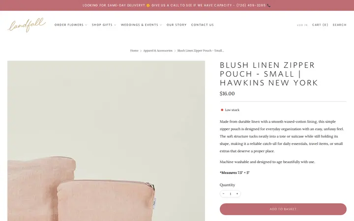 /collections/apparel-accessories/products/hawkins-new-york-simple-linen-zipper-pouches-blush-small — Landfall Floral Co. | Denver Florist