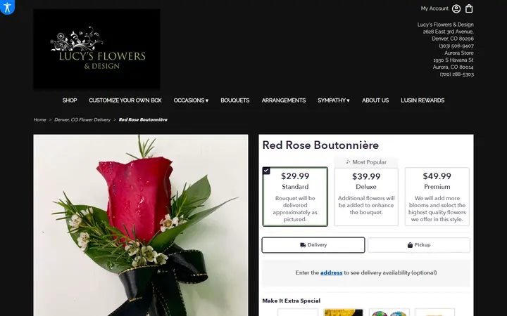 /denver-lucys-flowers-design/red-rose-boutonniere.html — Lucy's Flowers & Design