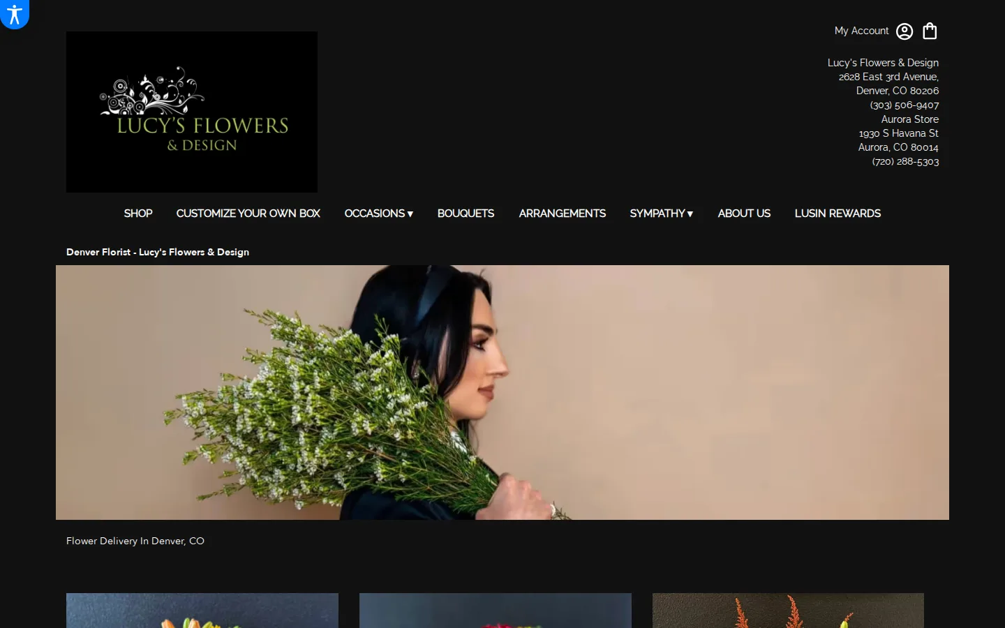 Captured website of Lucy's Flowers & Design