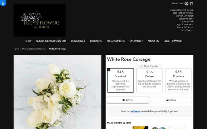 /denver-lucys-flowers-design/white-rose-corsage.html — Lucy's Flowers & Design