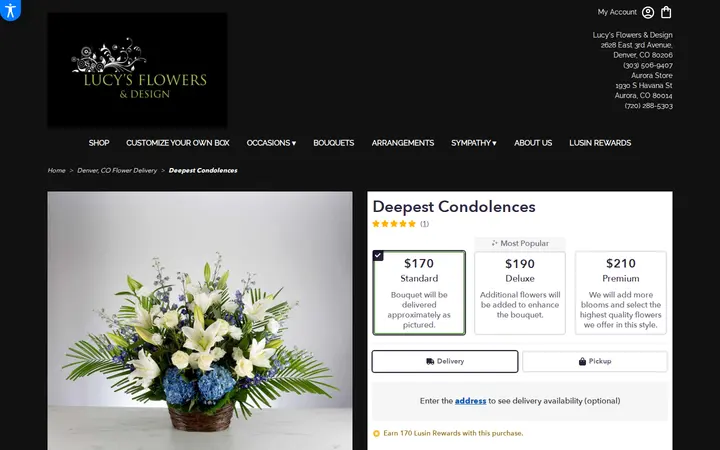 /denver-lucys-flowers-design/deepest-condolences.html — Lucy's Flowers & Design