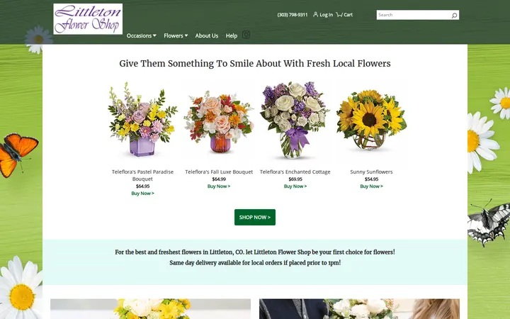 Website of Littleton Flower Shop