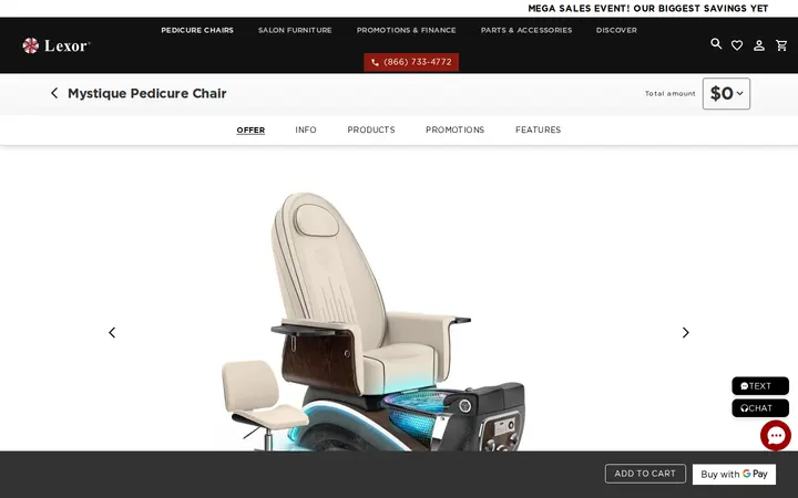 /products/mystique-pedicure-chair — Lexor (Denver)
