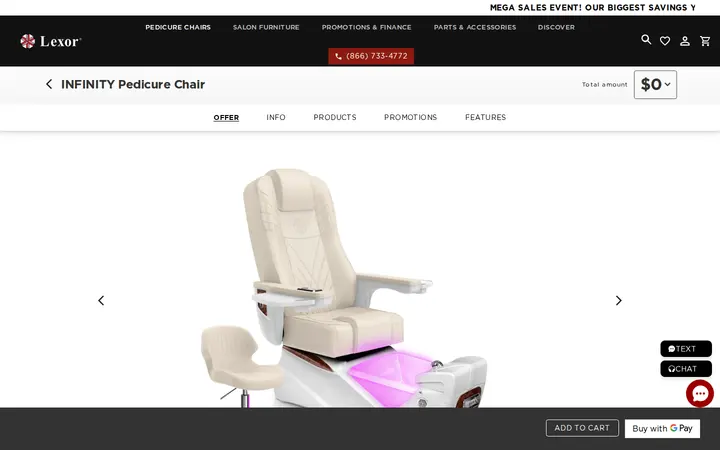 /products/infinity-pedicure-chair — Lexor (Denver)