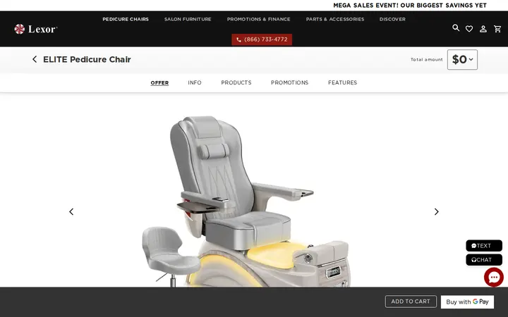 /products/elite-pedicure-spa-chair — Lexor (Denver)