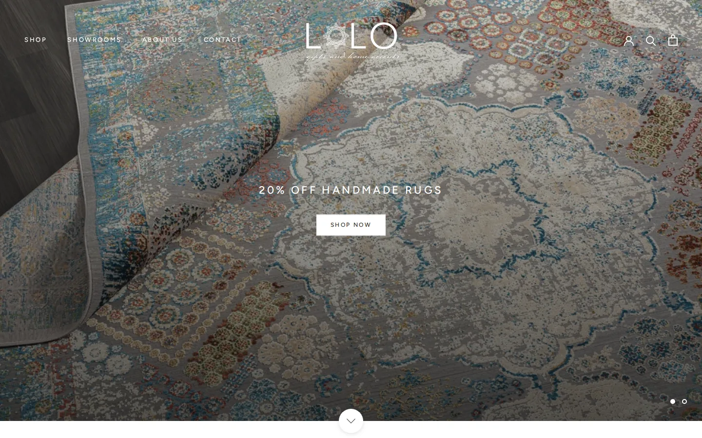 Captured website of Lolo Rugs & Gifts