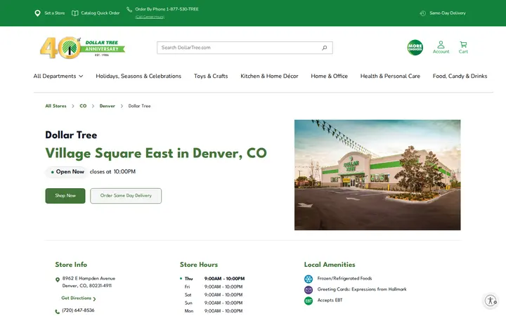 Website of Dollar Tree