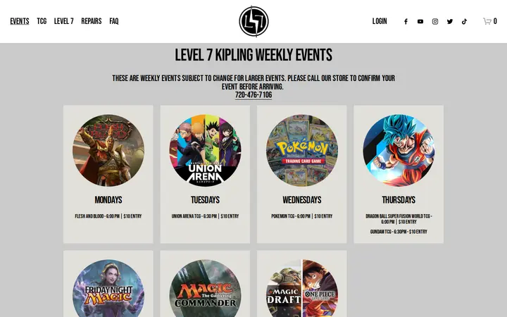 /kipling-events — Level 7 Games Inc