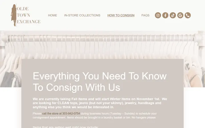 Consignment Store Guide - Olde Town Exchange | Westminster, CO — Olde Town Exchange Consignment Store
