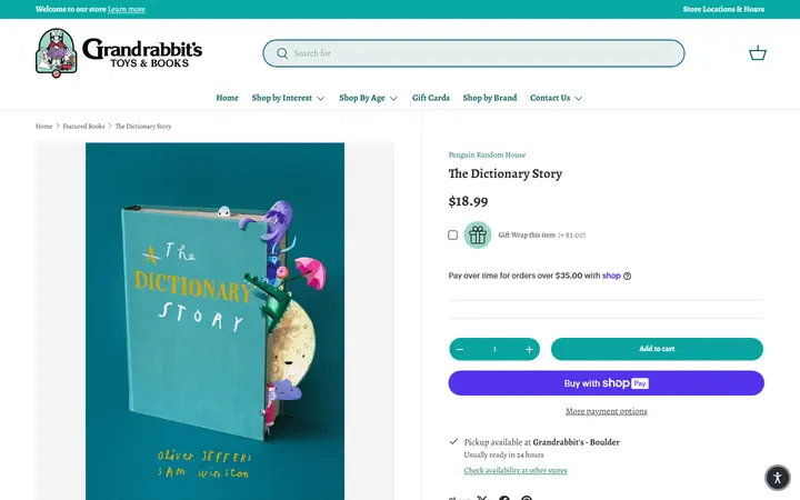 The Dictionary Story – Grandrabbit's Toy Shoppe — Grandrabbit's Toy Shoppe
