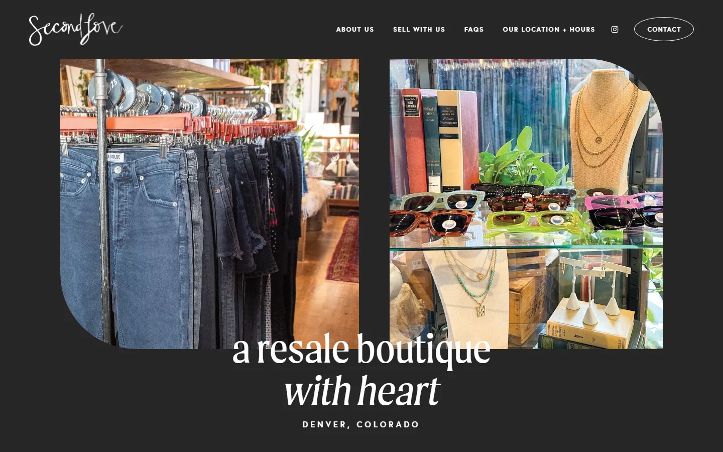 Captured website of SecondLove Tennyson - A Resale Boutique