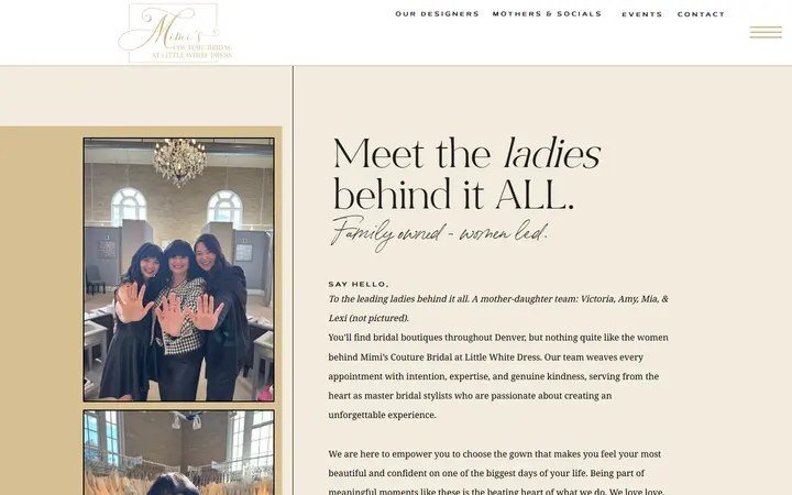 Mimi's Couture Bridal at LWD | About Us — Mimi's Couture Bridal at Little White Dress