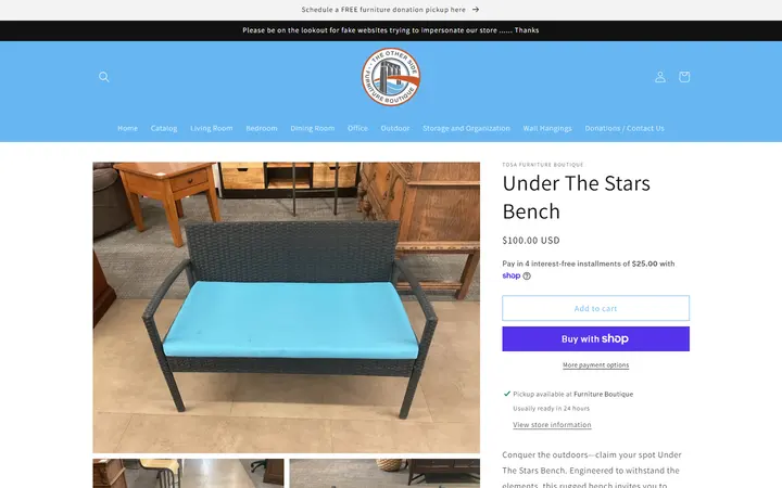 Under The Stars Bench – TOSA Furniture Boutique — The Other Side Furniture Boutique