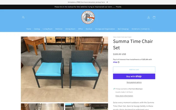 Summa Time Chair Set – TOSA Furniture Boutique — The Other Side Furniture Boutique