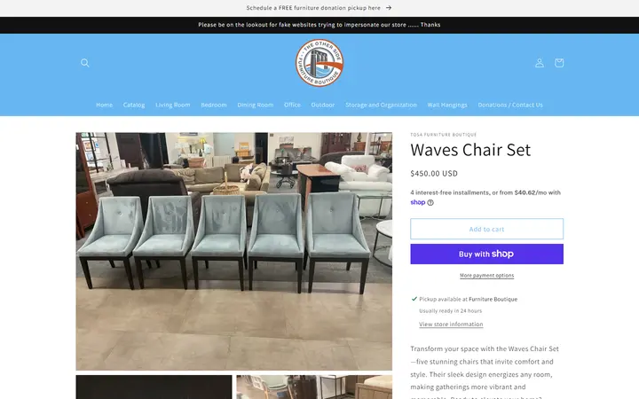 Waves Chair Set – TOSA Furniture Boutique — The Other Side Furniture Boutique