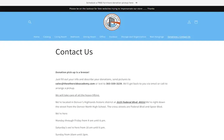 Contact Us – TOSA Furniture Boutique — The Other Side Furniture Boutique