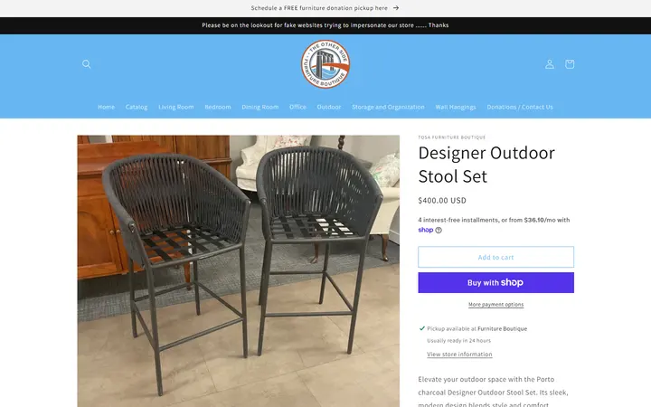 Designer Outdoor Stool Set – TOSA Furniture Boutique — The Other Side Furniture Boutique