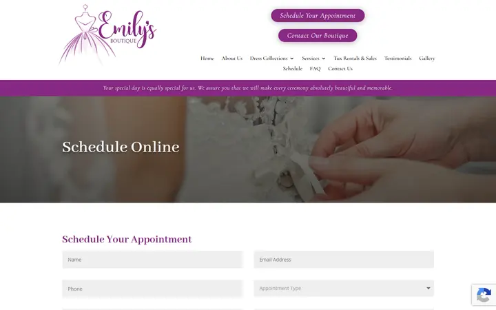 Schedule | Emily's Boutique | Wedding, Prom, and Quinceanera Dresses in Denver, CO — Emily's Boutique