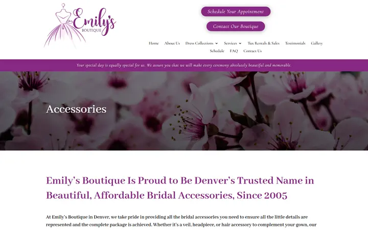 Accessories | Emily's Boutique | Wedding, Prom, and Quinceanera Dresses in Denver, CO — Emily's Boutique