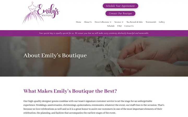 About Us | Emily's Boutique | Wedding, Prom, and Quinceanera Dresses in Denver, CO — Emily's Boutique