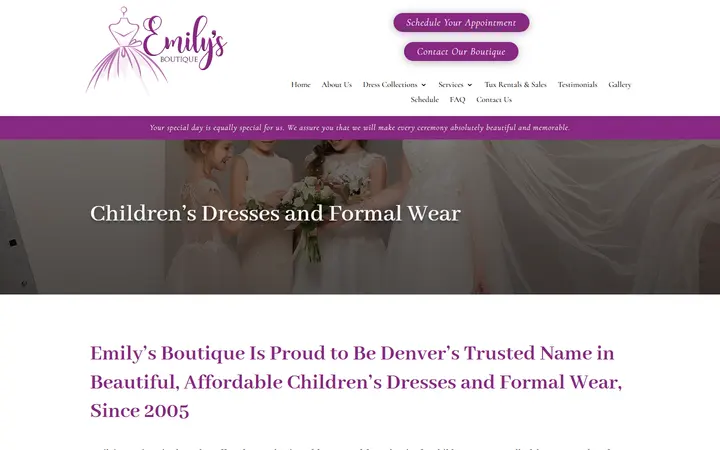 Children’s | Emily's Boutique | Wedding, Prom, and Quinceanera Dresses in Denver, CO — Emily's Boutique