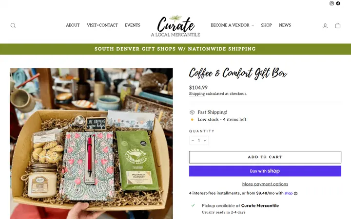 Coffee & Comfort Gift Box – Curate: A Local Mercantile — Curate: A Local Mercantile