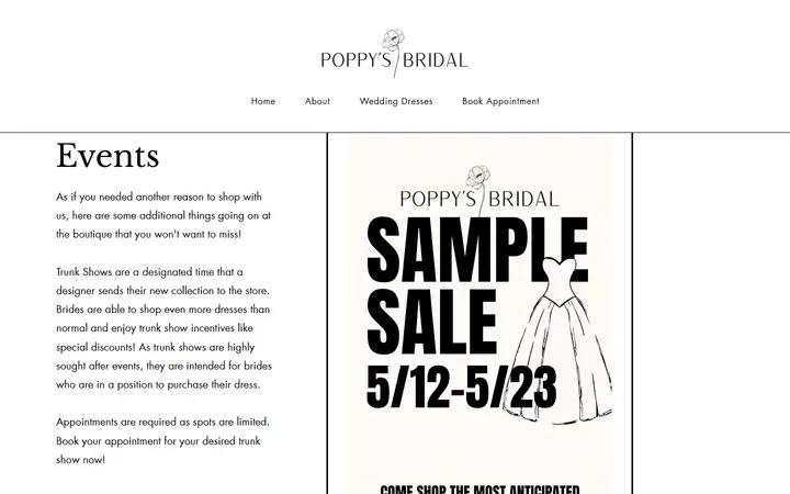 Events | Poppy's Bridal — Poppy's Bridal