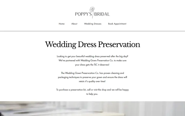 Dress Preservation | Poppy's Bridal — Poppy's Bridal