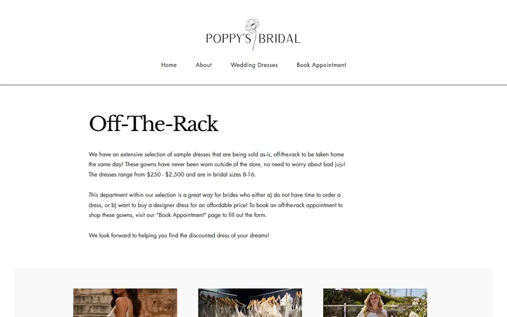 Off-The-Rack | Poppy's Bridal — Poppy's Bridal
