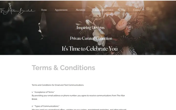 Term & Conditions | thealtarbridal — The Altar Bridal