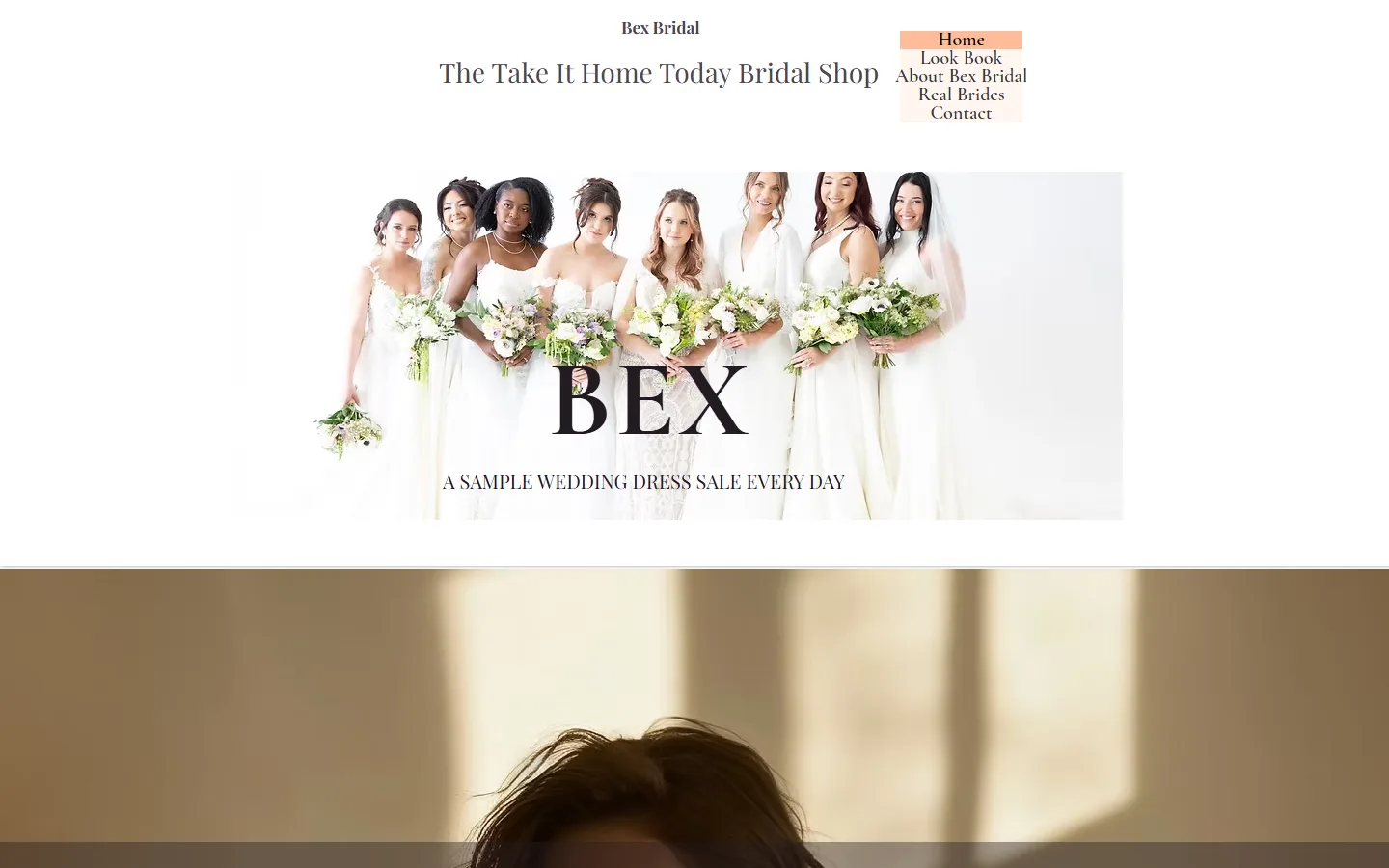 Captured website of Bex Bridal