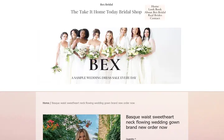 Basque waist sweetheart neck flowing wedding gown brand new order now | Bex Bridal — Bex Bridal