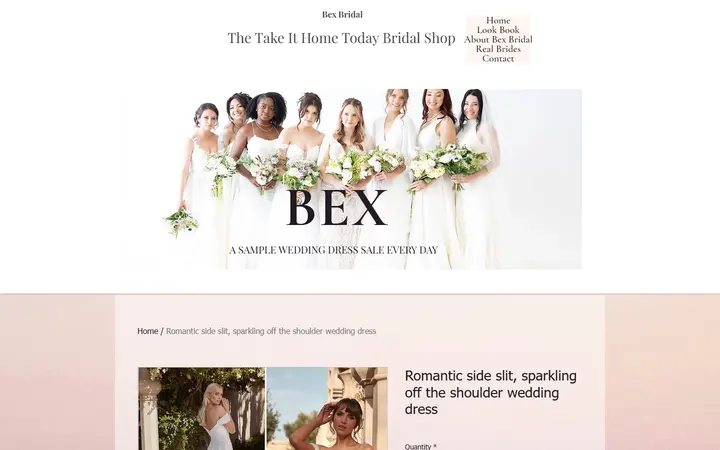 Romantic side slit, sparkling off the shoulder wedding dress | Bex Bridal — Bex Bridal
