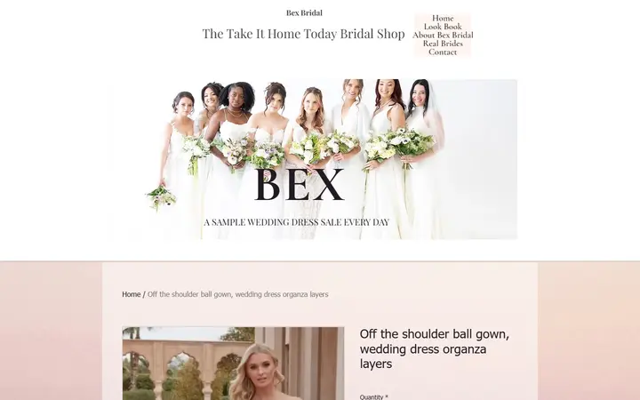 Off the shoulder ball gown, wedding dress organza layers | Bex Bridal — Bex Bridal
